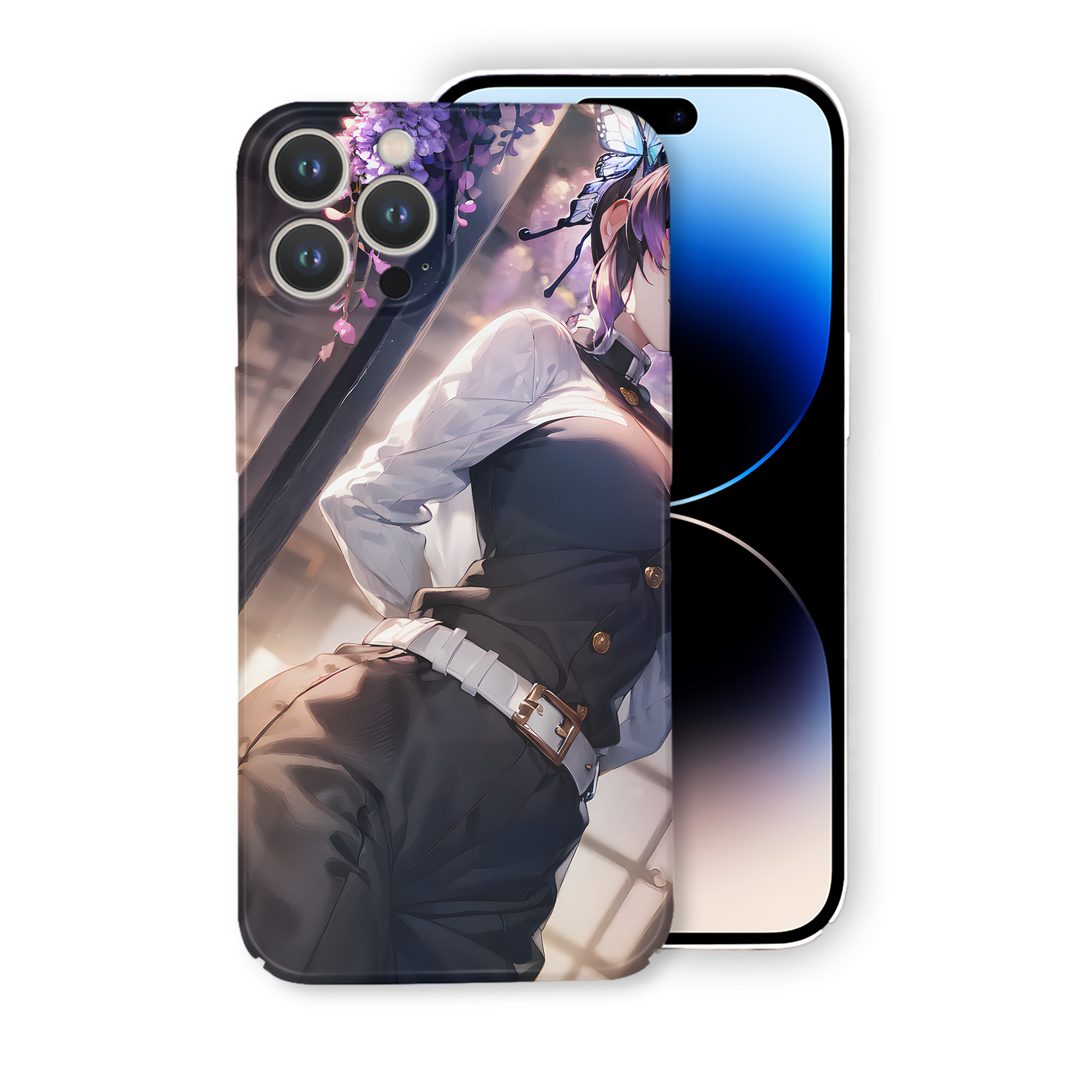 （画像用） 鬼滅の刃（きめつのやいば）蟲柱-胡蝶 しのぶ／こちょう しのぶ Kochou Shinobu 【iPhone 14シリーズ対応】ハードケース